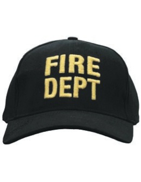 Cap (DC-U-0011A) Black with FIRE DEPT (3D) Gold