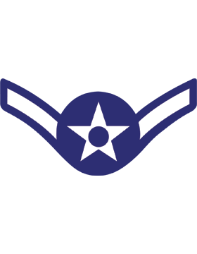 U.S. Air Force Chevron Decal White on Blue Airman