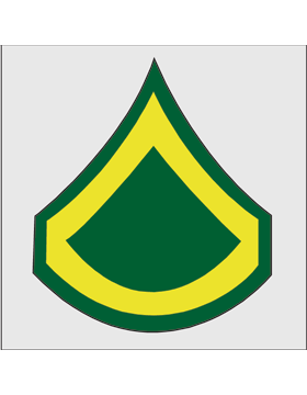 Gold on Green Chevron Decal Private First Class