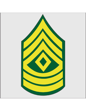 Gold on Green Chevron Decal First Sergeant