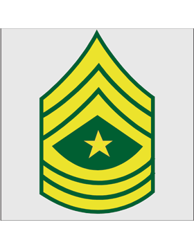 Gold on Green Chevron Decal Sergeant Major