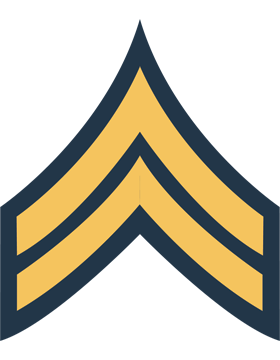Gold on Blue Chevron Decal Corporal