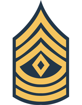 Gold on Blue Chevron Decal First Sergeant