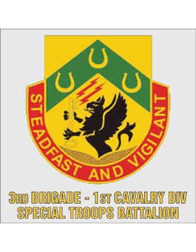 3 BCT 1 Cavalry STB Unit Crest Decal 4.25in x 5.25in | US Military