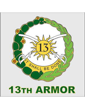 13th Armor Unit Crest Decal