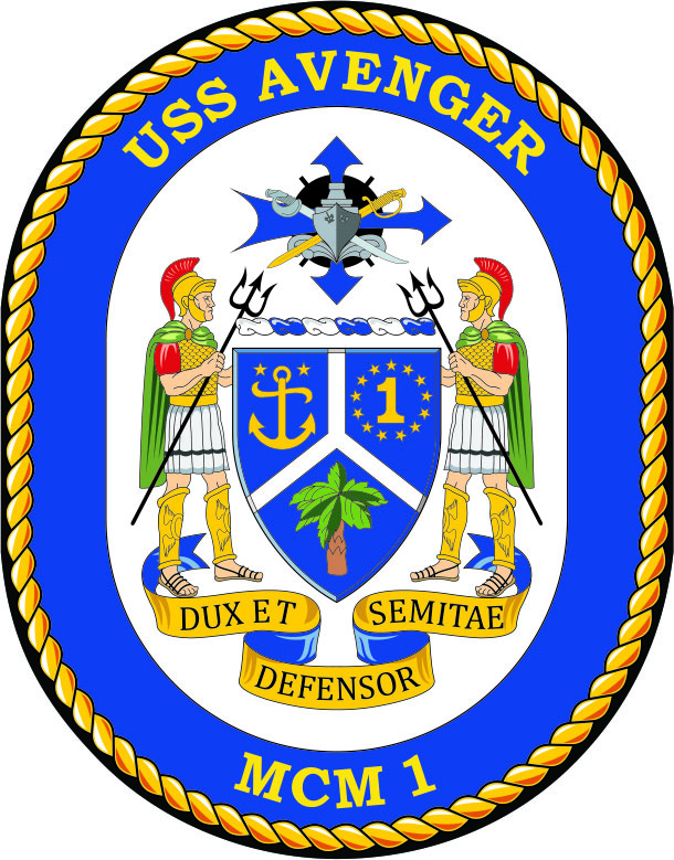 Mine Countermeasures Ship USS Avenger MCM-1 Coat of Arms Decal