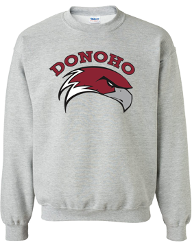 Donoho Sport Gray Youth Crew Sweatshirt G180B