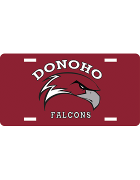 Donoho Falcons Maroon License Plate