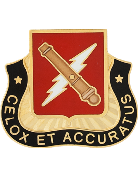 5th Brigade 1st Armored Division Fires Battalion Unit Crest (Celox Et Accutatus)