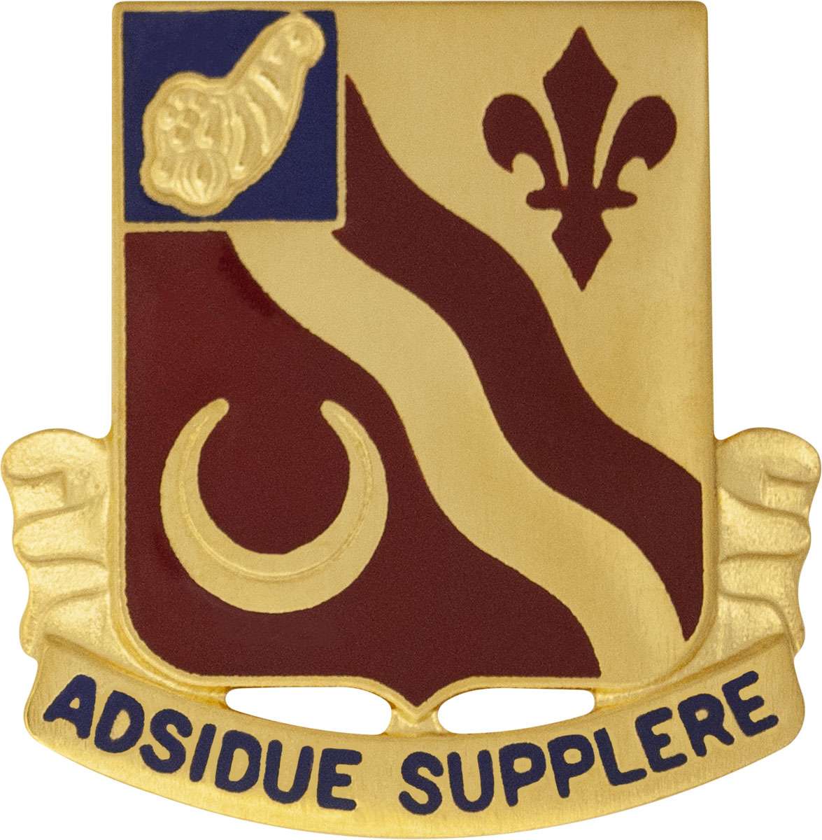 134th Support Battalion Unit Crest (adsidue Supplere)