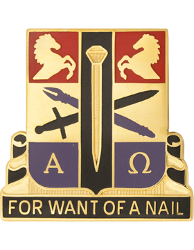 915th Support Battalion Unit Crest (For Want of a Nail)