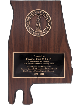 EP-ST-LBB2, State Plaque with Resin Mount and Engraving Plate