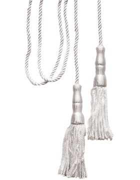 6in Tassels and 9' Cord White