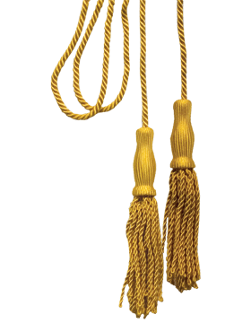 6in Tassels and 9' Cord Gold