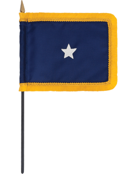 Mini US Navy 1 Star Table Flag 4in X 6in With Fringe