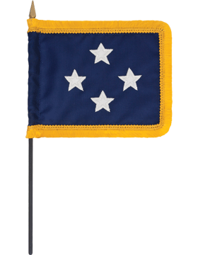 Mini US Navy 4 Star Table Flag 4in X 6in With Fringe