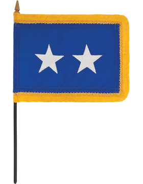 Mini USCG 2 Star Table Flag 4in X 6in With Fringe