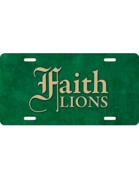 Faith Lions License Plate