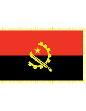 Indoor Flag Angola (2) 3'x5' With Fringe