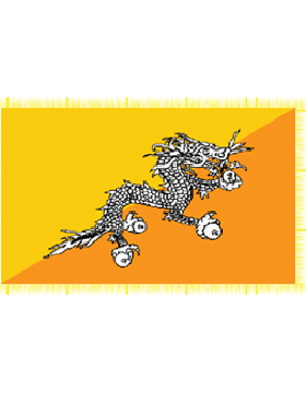 Indoor Flag Bhutan (4) 4'x6' With Fringe