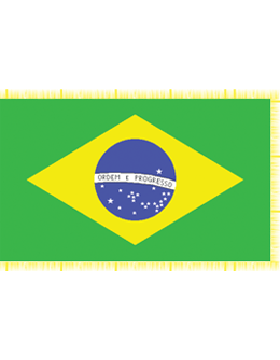 Indoor Flag Brazil (4) 4'x6' With Fringe