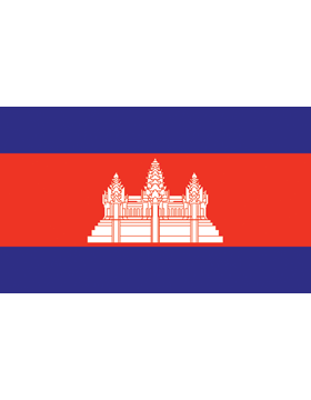 Indoor Flag Cambodia (1) 3'x5' No Fringe