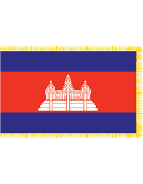 Indoor Flag Cambodia (2) 3'x5' With Fringe