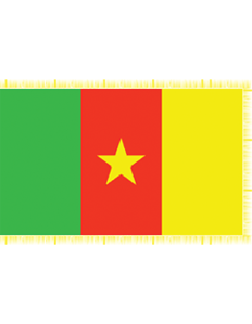 Indoor Flag Cameroon (4) 4'x6' With Fringe