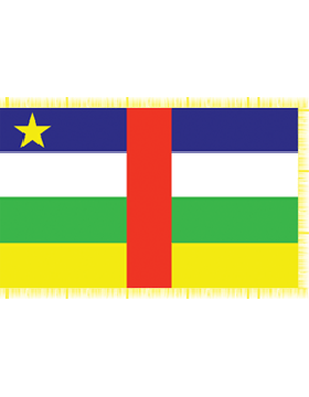 Indoor Flag Central African Republic (2) 3'x5' With Fringe