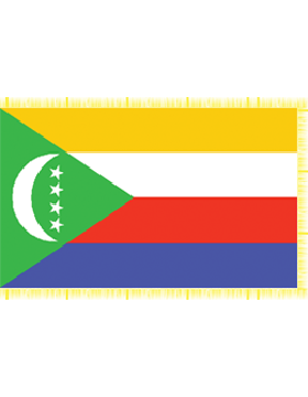Indoor Flag Comoros (2) 3'x5' With Fringe
