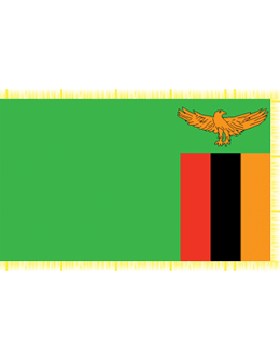 Indoor Flag Zambia (2) 3'x5' With Fringe