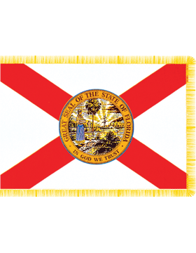 Florida State Flag Indoor Pole Hem with Fringe
