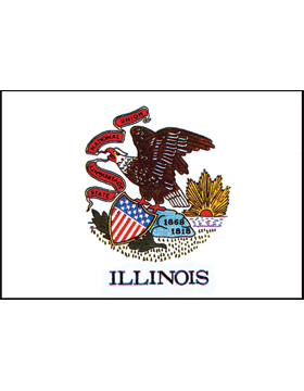 Illinois State Flag Indoor Pole Hem Plain