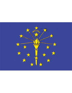 Indiana State Flag Indoor Pole Hem with Fringe