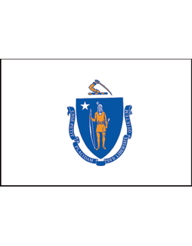 Massachusetts State Flag Outdoor Header & Grommet Plain