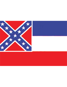Mississippi State Flag Outdoor Header & Grommet Plain