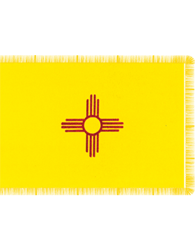 New Mexico State Flag Indoor Pole Hem with Fringe