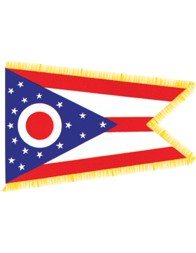 Ohio State Flag Indoor Pole Hem with Fringe
