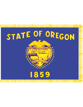 Oregon State Flag Indoor Pole Hem with Fringe