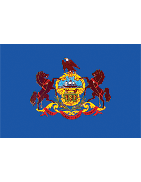 Pennsylvania State Flag Outdoor Header & Grommet Plain