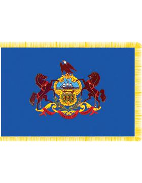 Pennsylvania State Flag Indoor Pole Hem with Fringe