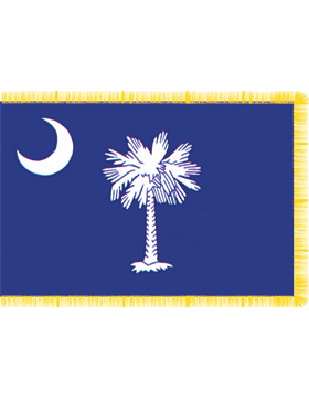 South Carolina State Flag Indoor Pole Hem with Fringe