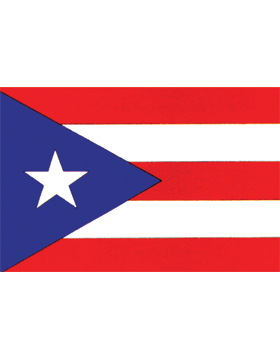Puerto Rico Flag Indoor Pole Hem Plain