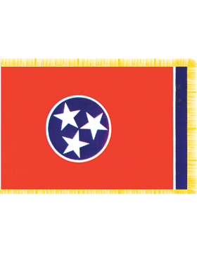 Tennessee State Flag Indoor Pole Hem with Fringe