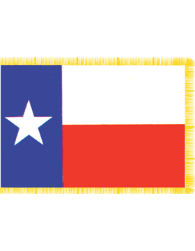 Texas State Flag Indoor Pole Hem with Fringe