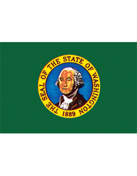 Washington State Flag Indoor Pole Hem Plain