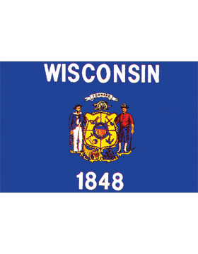 Wisconsin State Flag Outdoor Header & Grommet Plain