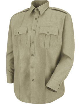 Men's Sentry Long Sleeve Shirt with Zipper Silver Tan HS1148