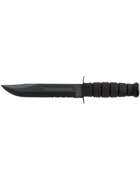 Fighting-Utility Serrated Black Ka-Bar Knife KNF-KB-1212 Leather Sheath