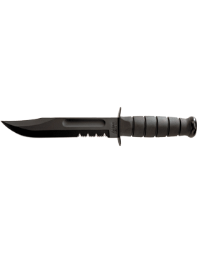 Fighting-Utility Serrated Black Ka-Bar Knife KNF-KB-1214 Hard Sheath